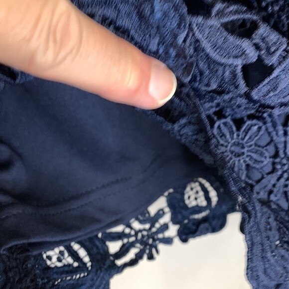 Lulus NWOT Love Poem Navy Lace Halter Neck Mini Cocktail Dress Size XS - Picture 8 of 12